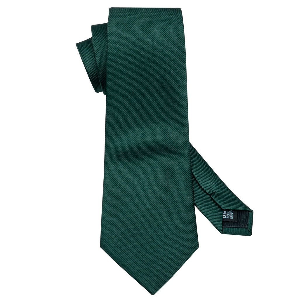 Green Solid Silk Tie, Pocket Square and Cufflinks Set tie sets - Sophisticated Gentlemen