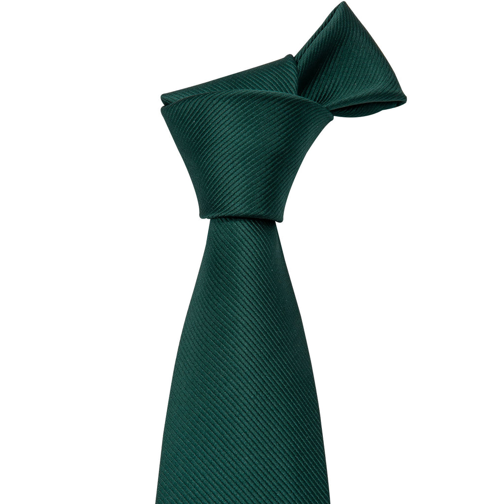Green Solid Silk Tie, Pocket Square and Cufflinks Set tie sets - Sophisticated Gentlemen