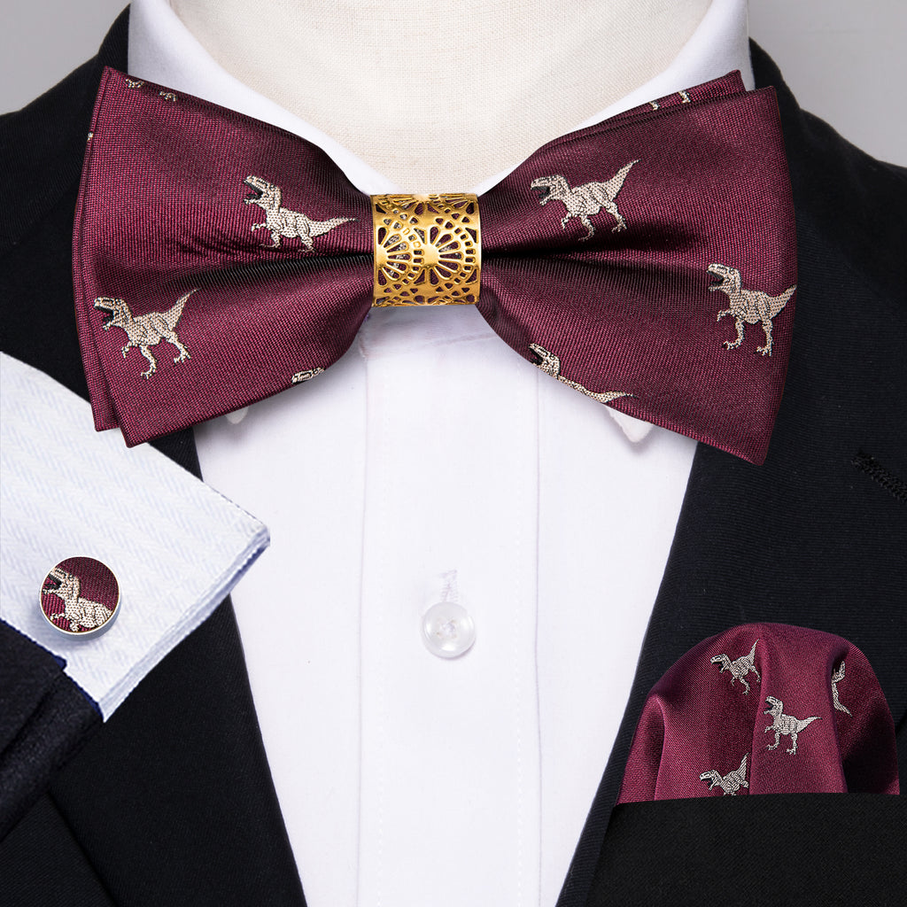 Red Dinosaur Bow Tie Set bow ties - Sophisticated Gentlemen