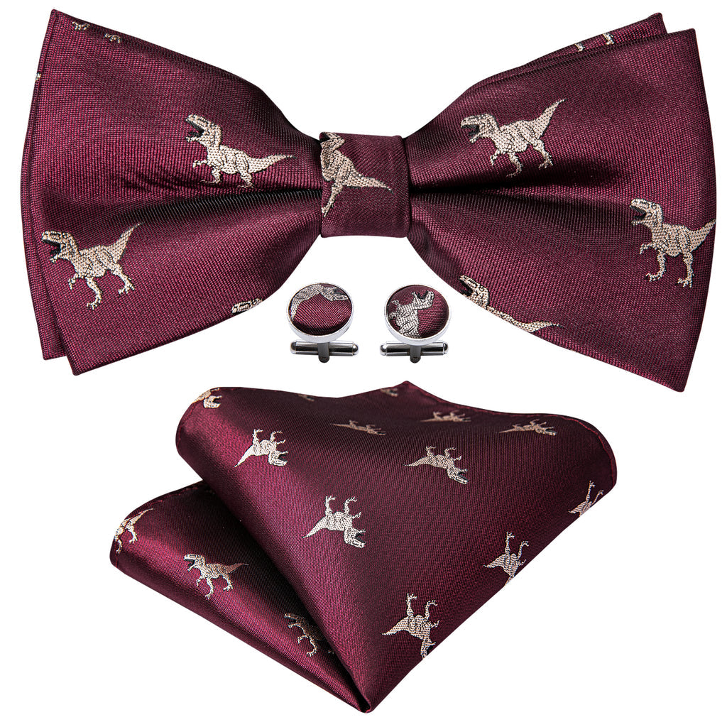 Red Dinosaur Bow Tie Set bow ties - Sophisticated Gentlemen