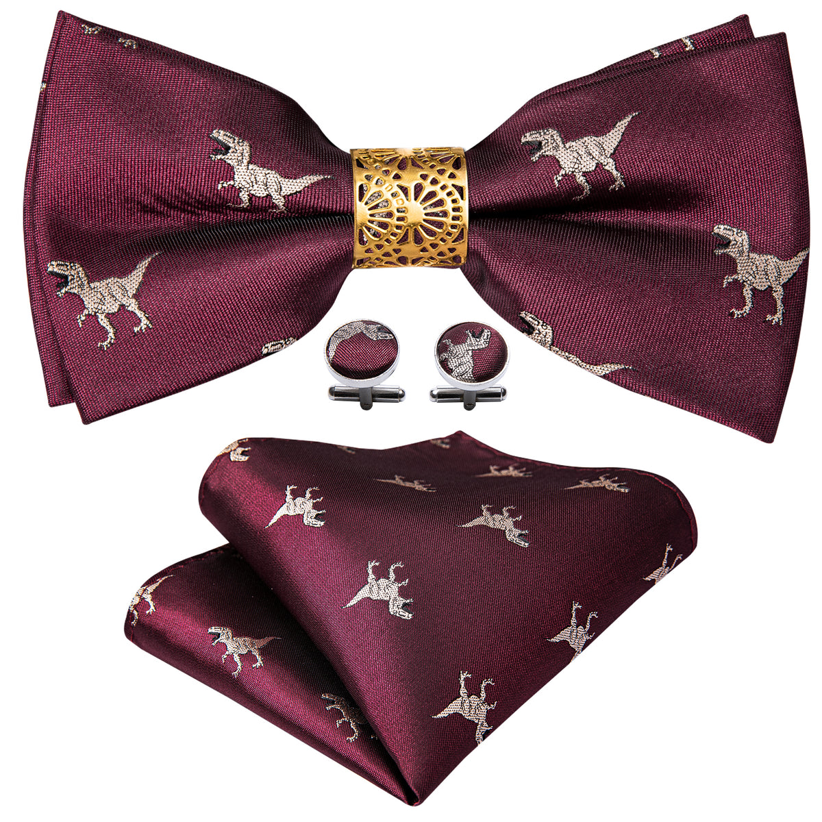 Red Dinosaur Bow Tie Set bow ties - Sophisticated Gentlemen