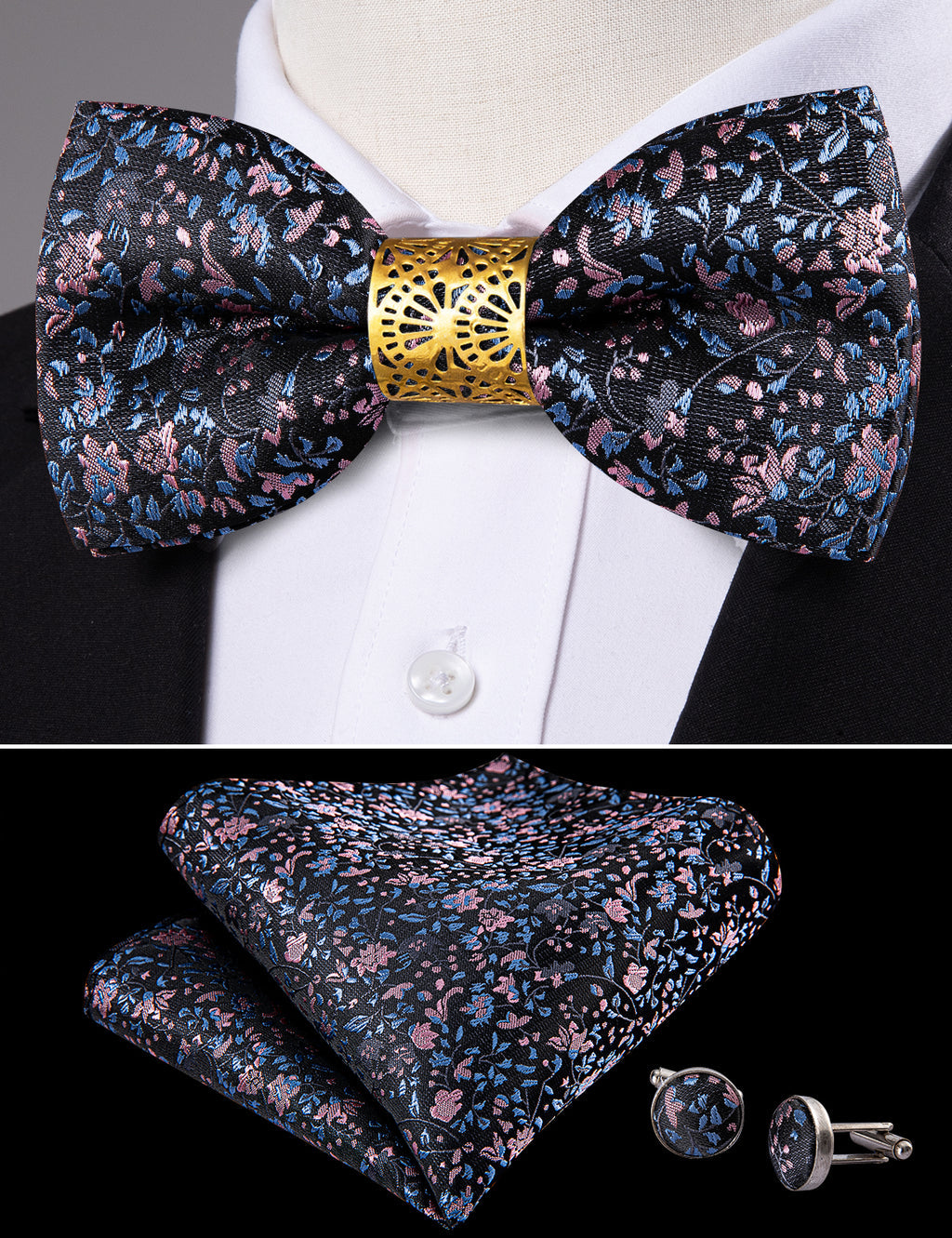 Luxury Floral Paisley Bow Tie Set bow ties - Sophisticated Gentlemen