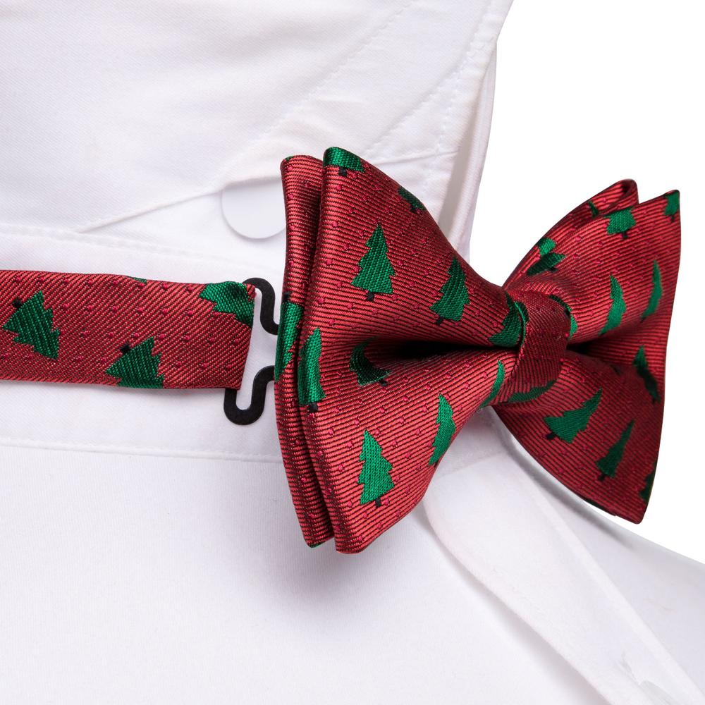 Red Tree Silk Bow Tie Set bow ties - Sophisticated Gentlemen