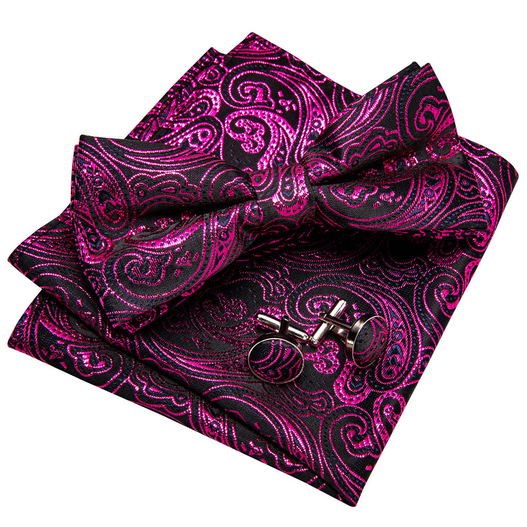 Red Paisley Bow Tie Set bow ties - Sophisticated Gentlemen