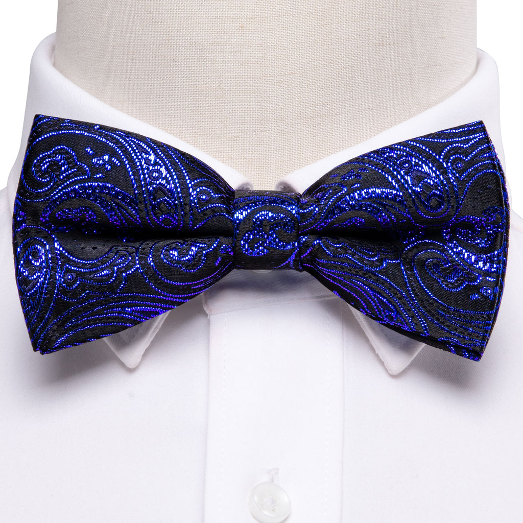 RoyalBlue Paisley Bow Tie Set bow ties - Sophisticated Gentlemen