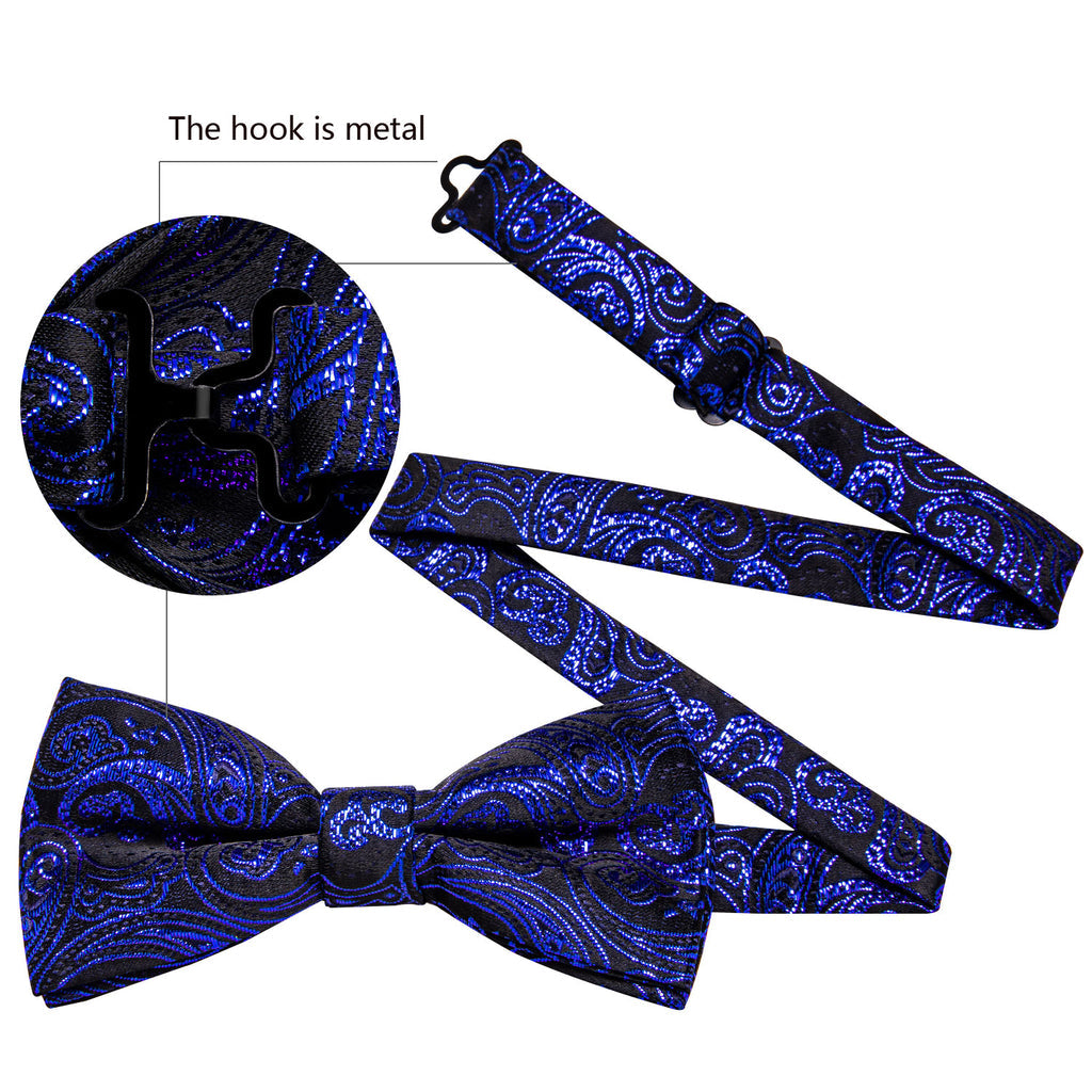 RoyalBlue Paisley Bow Tie Set bow ties - Sophisticated Gentlemen
