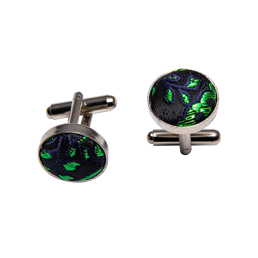 Shining Green Blue Paisley Bow Tie Set bow ties - Sophisticated Gentlemen