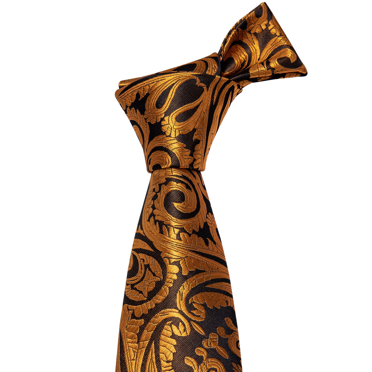 Golden Paisley Tie, Pocket Square and Cufflinks Set tie sets - Sophisticated Gentlemen