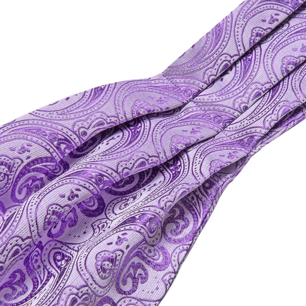 Purple Paisley Silk Ascot, Pocket Square and Cufflinks ascot - Sophisticated Gentlemen