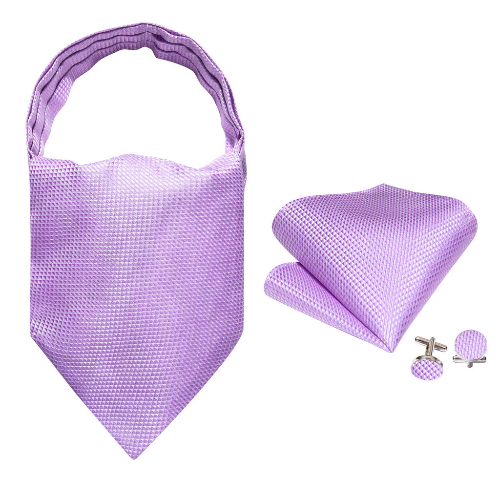 Purple Plaid Paisley Ascot, Pocket Square and Cufflinks ascot - Sophisticated Gentlemen