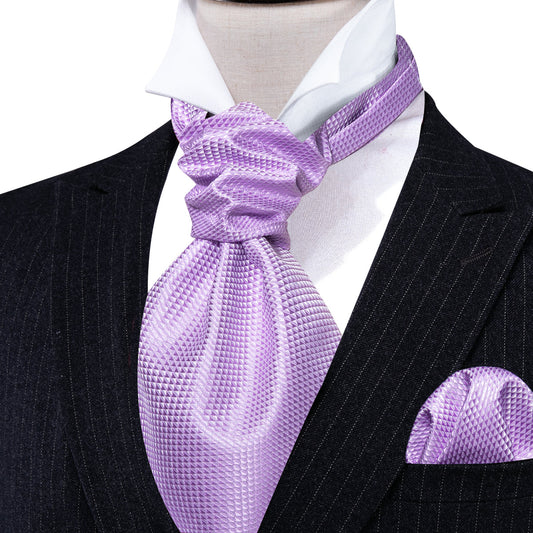 Purple Plaid Paisley Ascot, Pocket Square and Cufflinks ascot    - Sophisticated Gentlemen