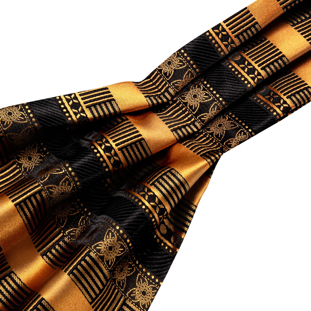 Black Gold Ascot, Pocket Square and Cufflinks ascot - Sophisticated Gentlemen