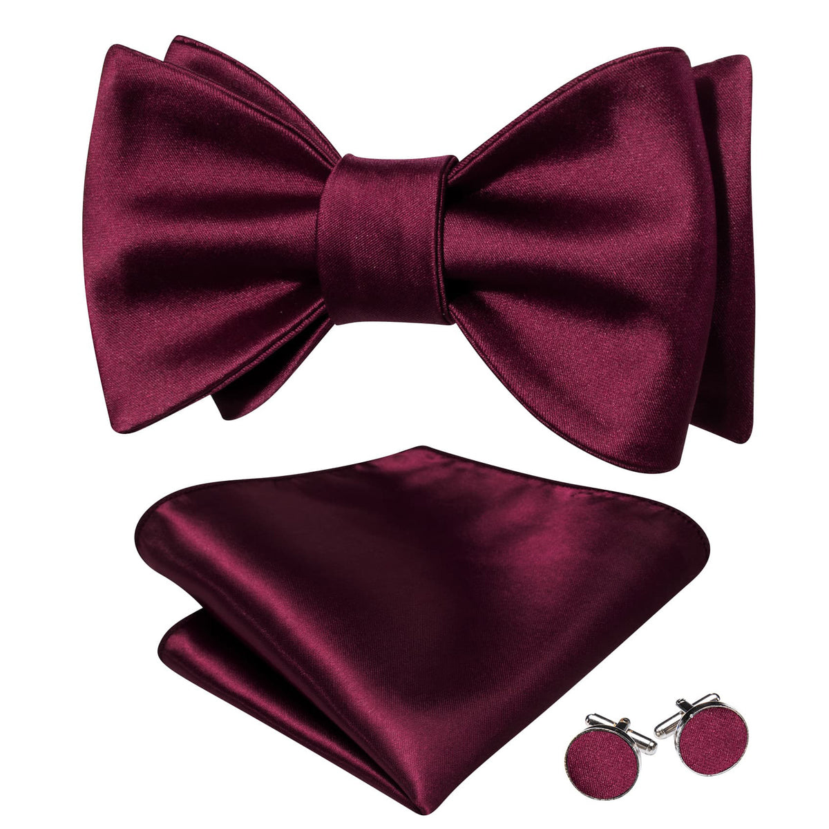 Maroon Red Bow Tie Set bow ties - Sophisticated Gentlemen