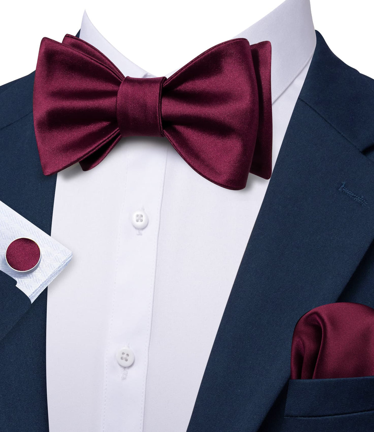 Maroon Red Bow Tie Set bow ties - Sophisticated Gentlemen