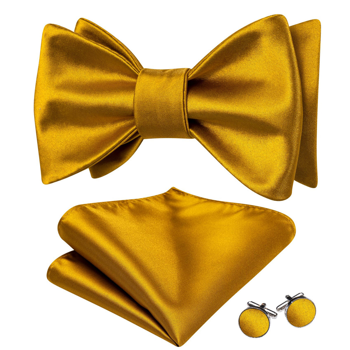 Gold Solid Bow Tie Set bow ties - Sophisticated Gentlemen