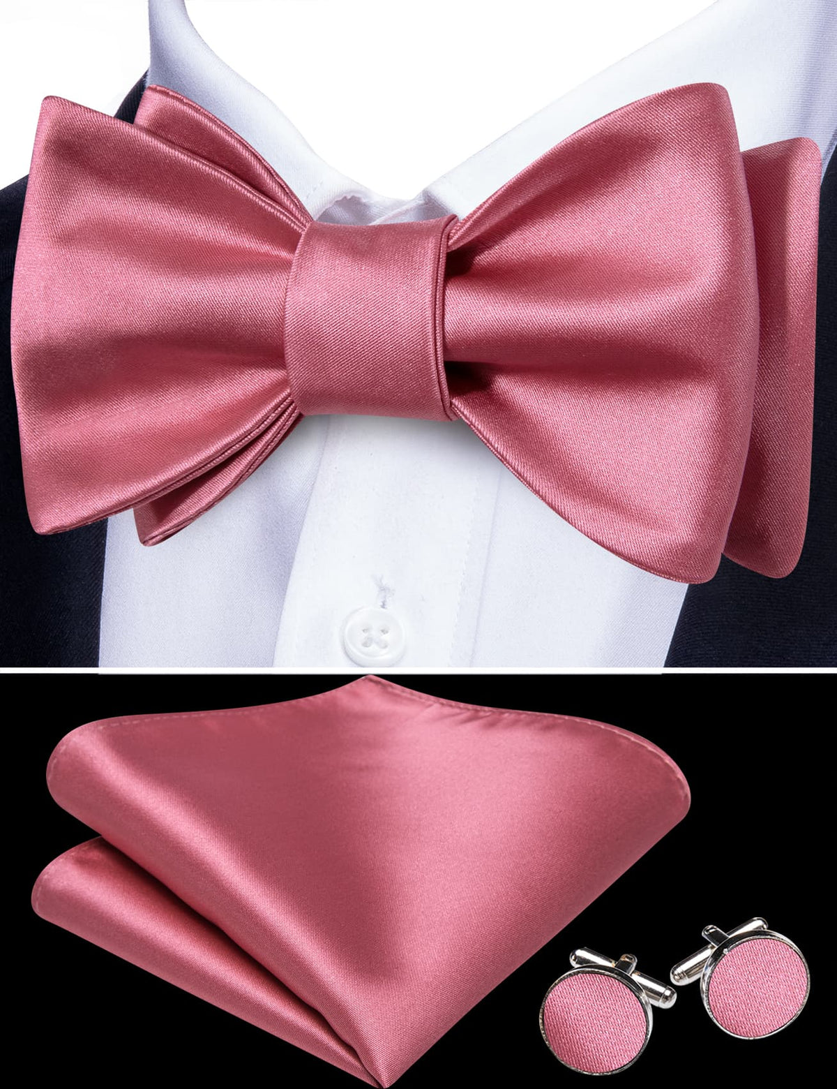 Light Pink Bow Tie Set bow ties - Sophisticated Gentlemen