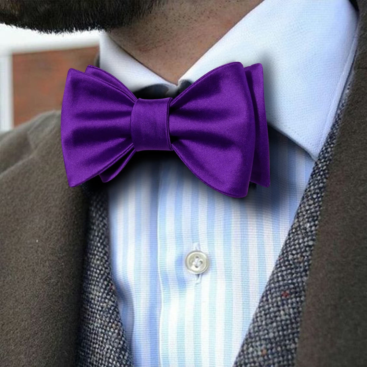 Dark Purple Bow Tie Set bow ties - Sophisticated Gentlemen