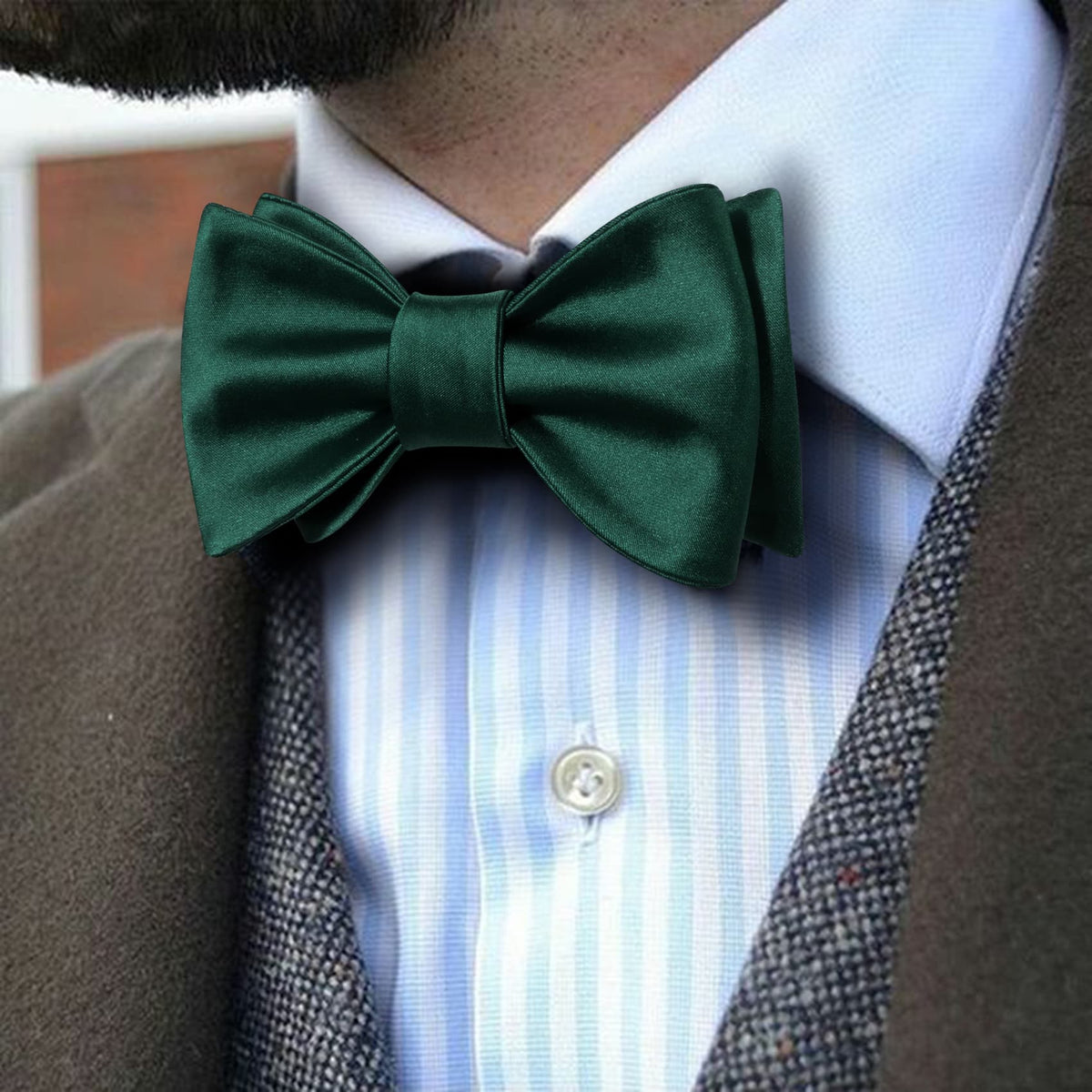 Dark Green Bow Tie Set bow ties - Sophisticated Gentlemen