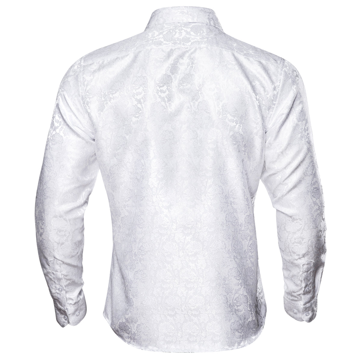 White Floral Silk Dress Shirt shirt - Sophisticated Gentlemen