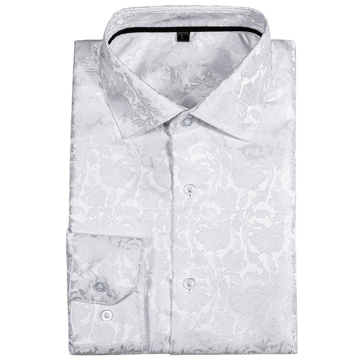White Floral Silk Dress Shirt shirt - Sophisticated Gentlemen