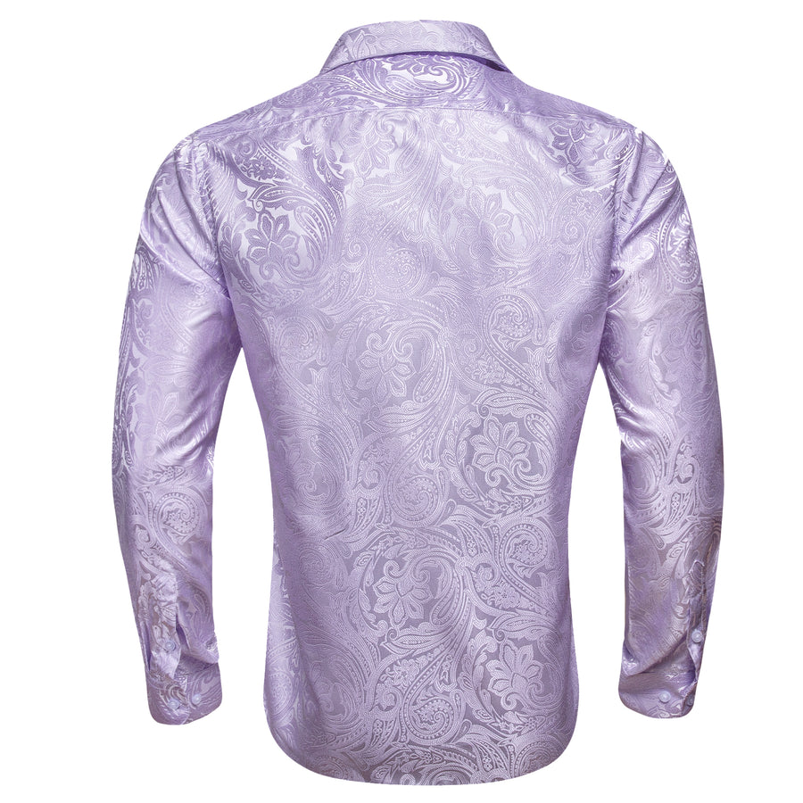 Light Purple Paisley Silk Dress Shirt shirt - Sophisticated Gentlemen