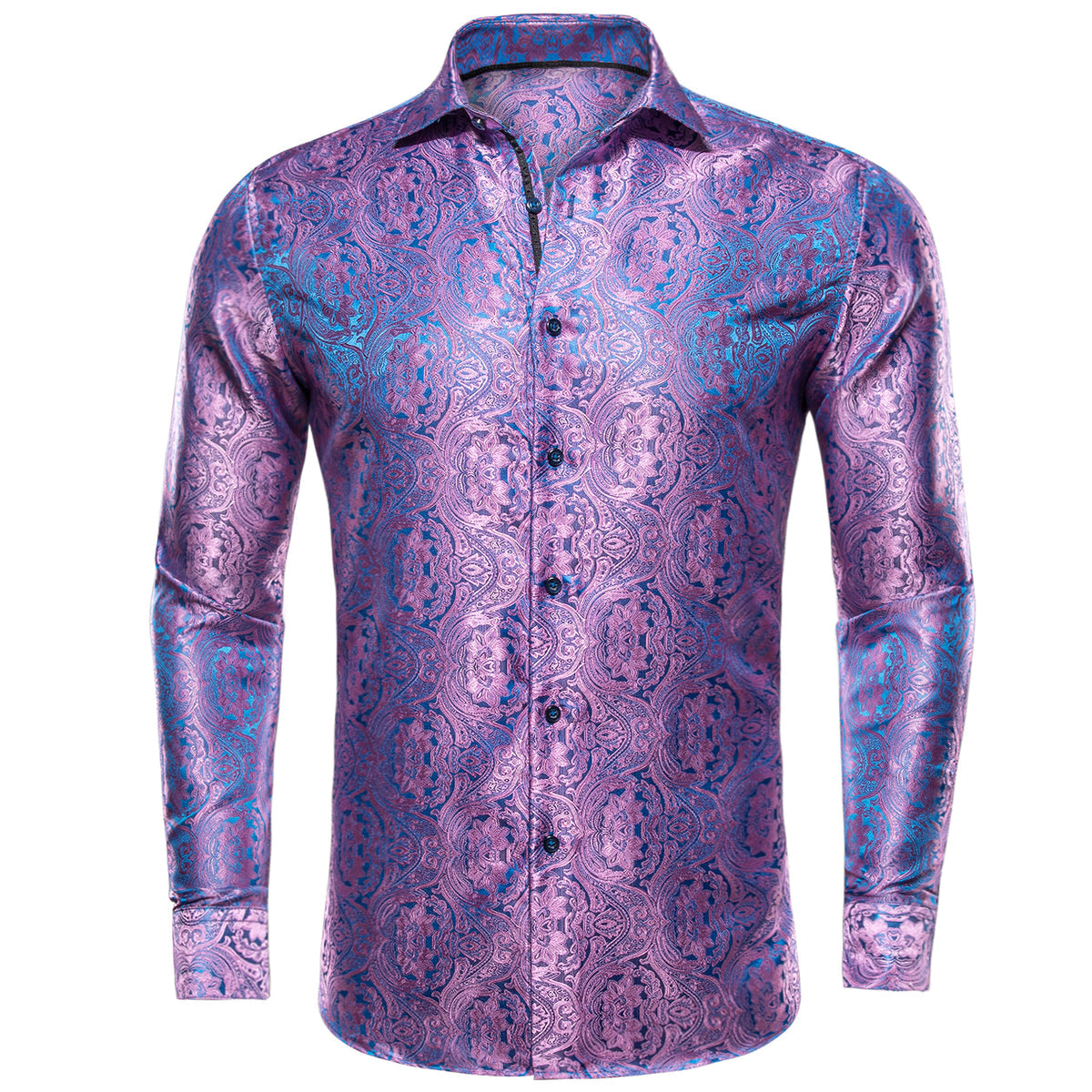 Pink and Blue Paisley Dress Shirt shirt S - Sophisticated Gentlemen