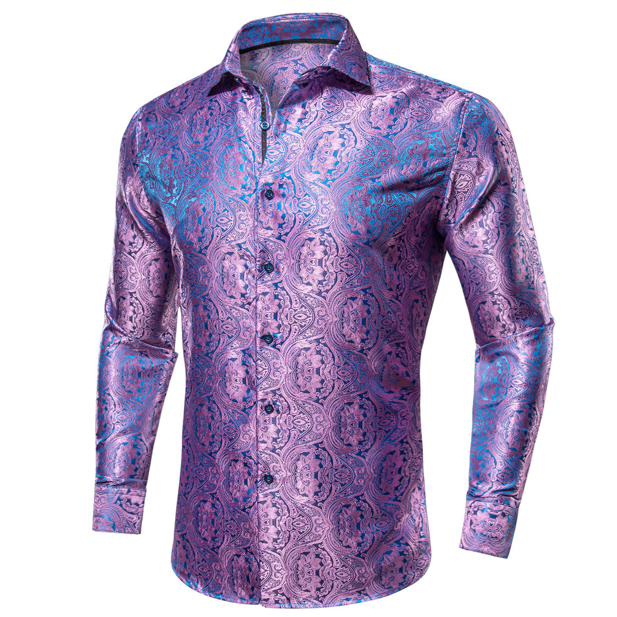 Pink and Blue Paisley Dress Shirt shirt - Sophisticated Gentlemen