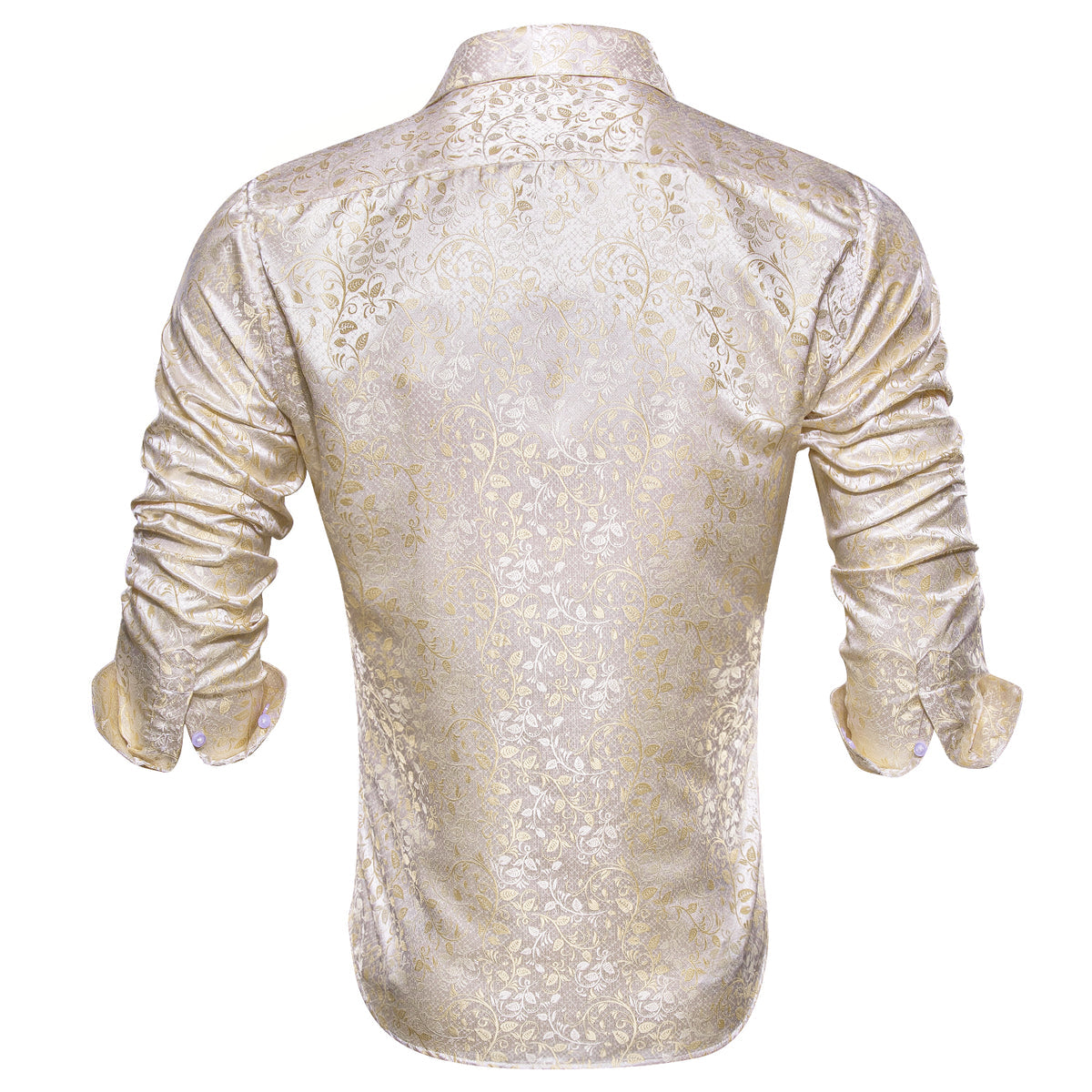 Champagne and White Floral Dress Shirt shirt - Sophisticated Gentlemen