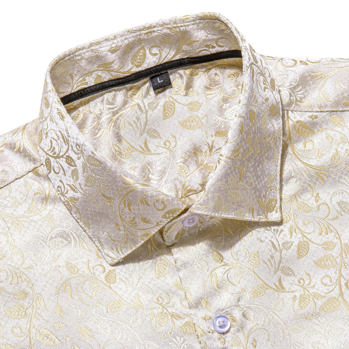 Champagne and White Floral Dress Shirt shirt - Sophisticated Gentlemen