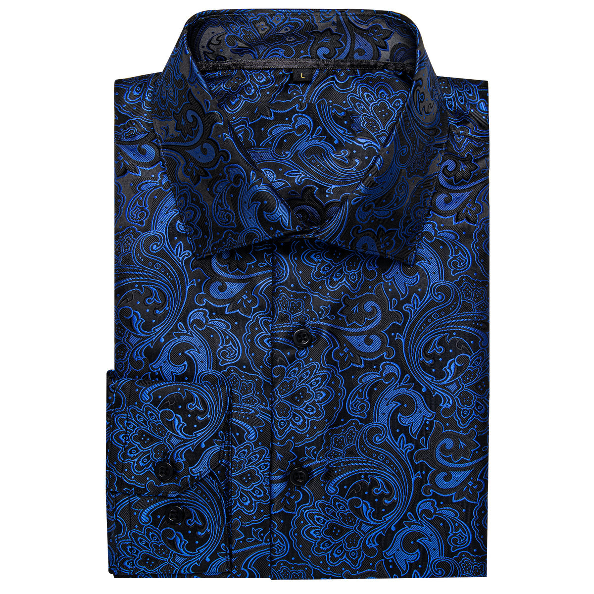Black and Blue Floral Silk Shirt shirt - Sophisticated Gentlemen