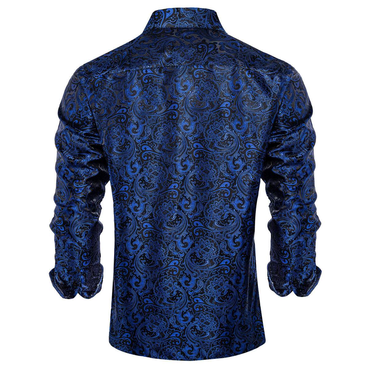 Black and Blue Floral Silk Shirt shirt - Sophisticated Gentlemen