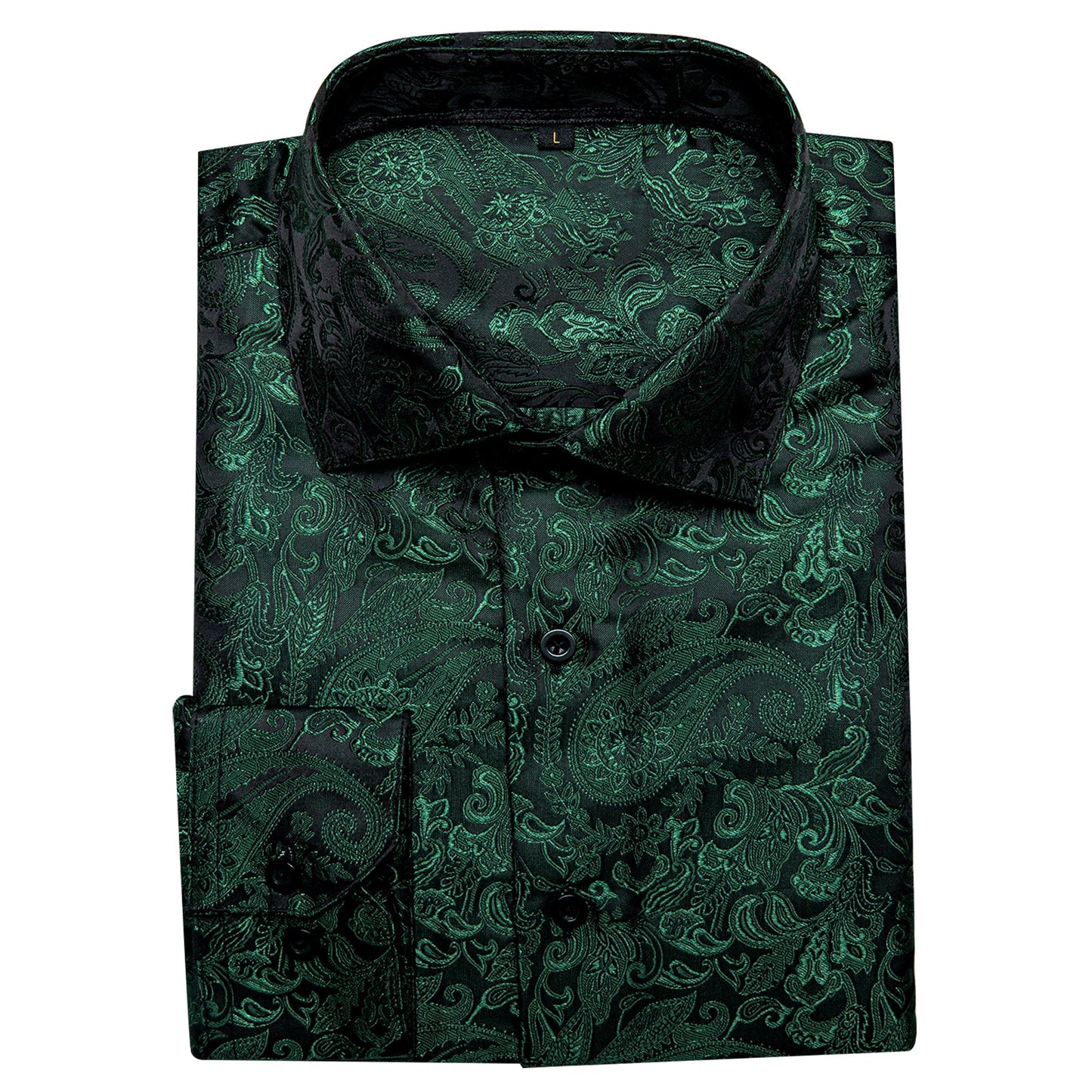 Dark Green Paisley Dress Shirt shirt - Sophisticated Gentlemen