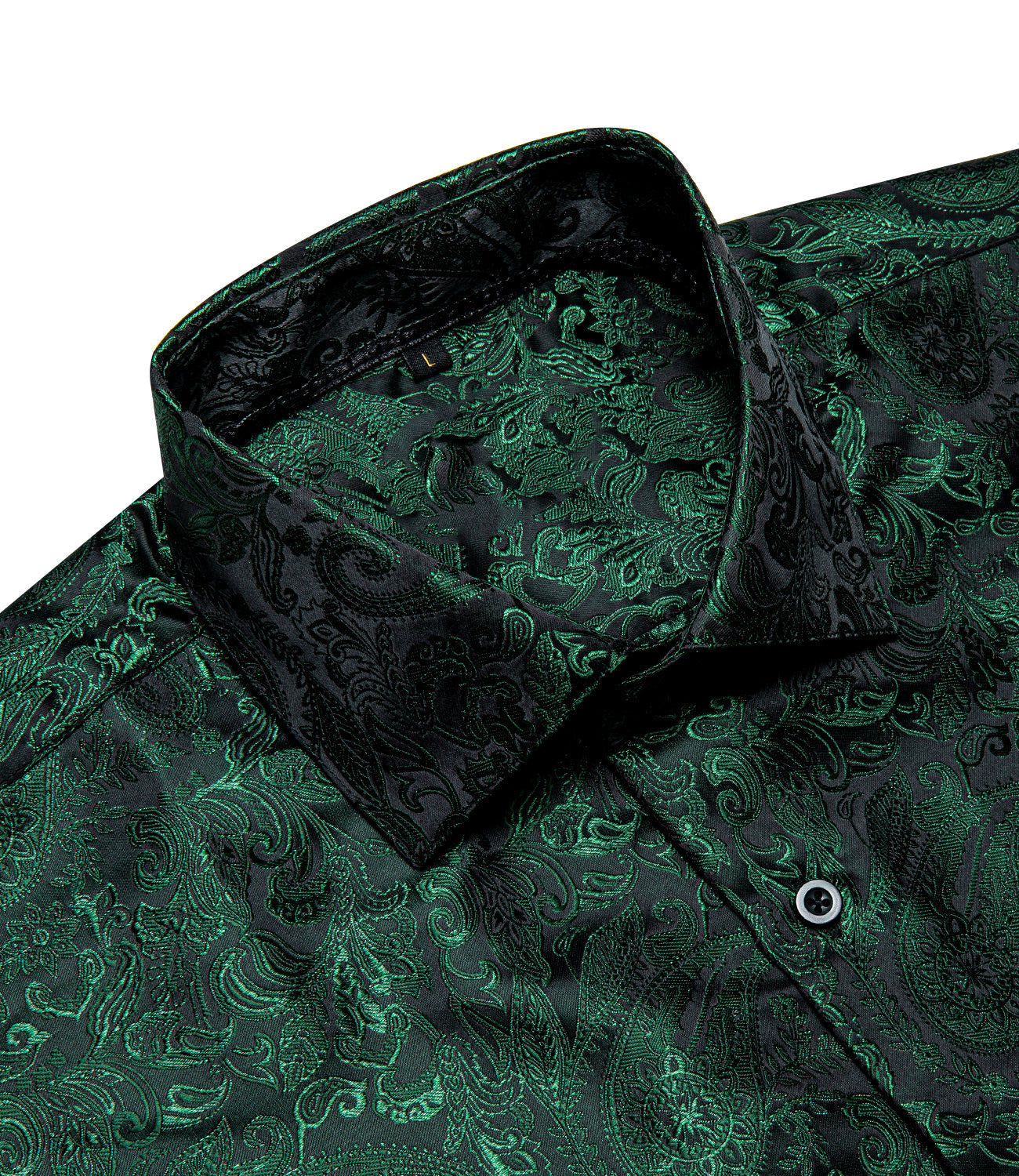 Dark Green Paisley Dress Shirt shirt - Sophisticated Gentlemen