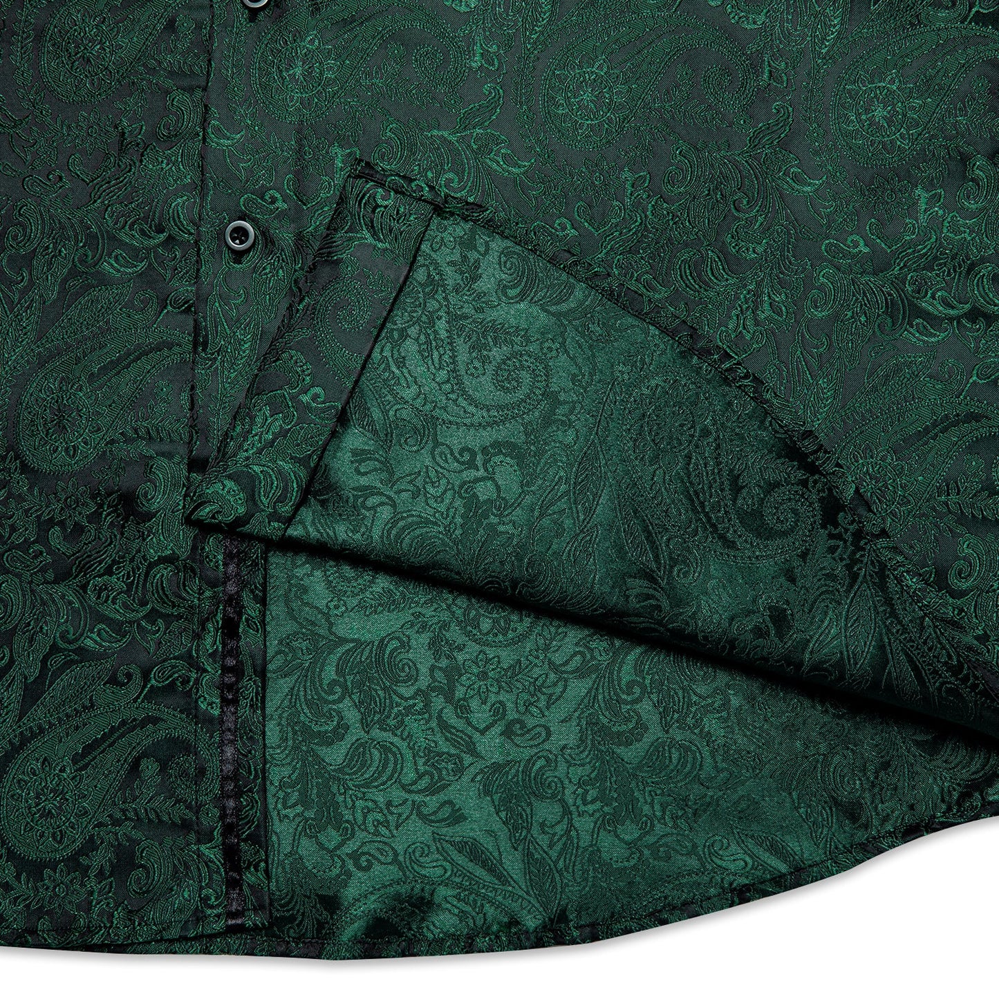 Dark Green Paisley Dress Shirt shirt - Sophisticated Gentlemen