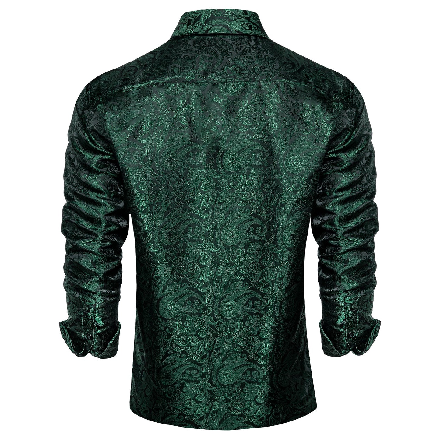 Dark Green Paisley Dress Shirt shirt - Sophisticated Gentlemen