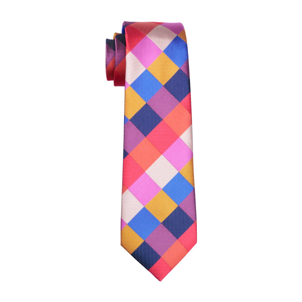 Red Blue Plaid Tie, Pocket Square and Cufflinks Set tie sets - Sophisticated Gentlemen