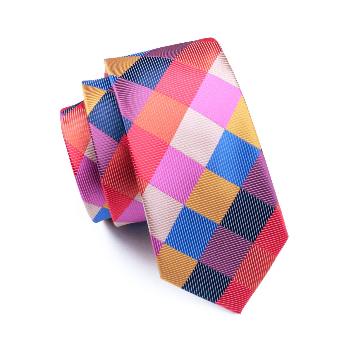 Red Blue Plaid Tie, Pocket Square and Cufflinks Set tie sets - Sophisticated Gentlemen
