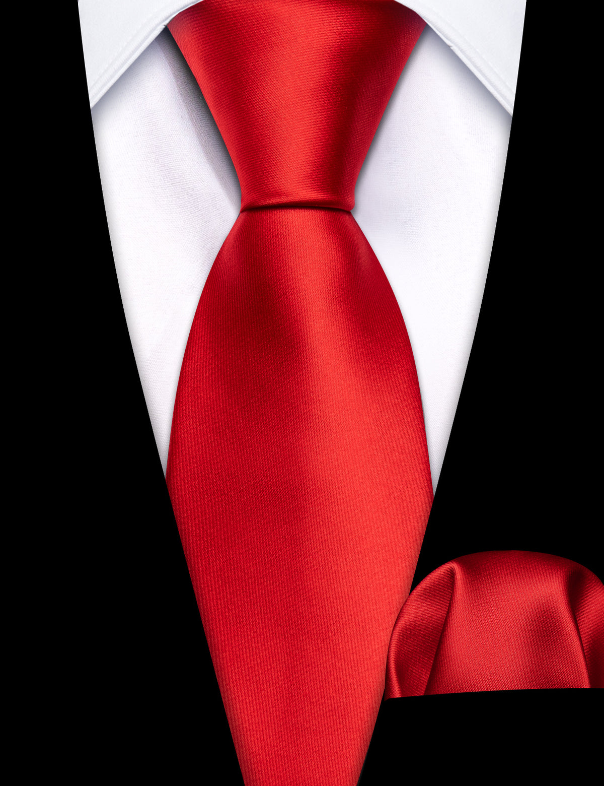 Red Solid Silk Children Tie, Pocket Square and Cufflinks Set tie sets - Sophisticated Gentlemen