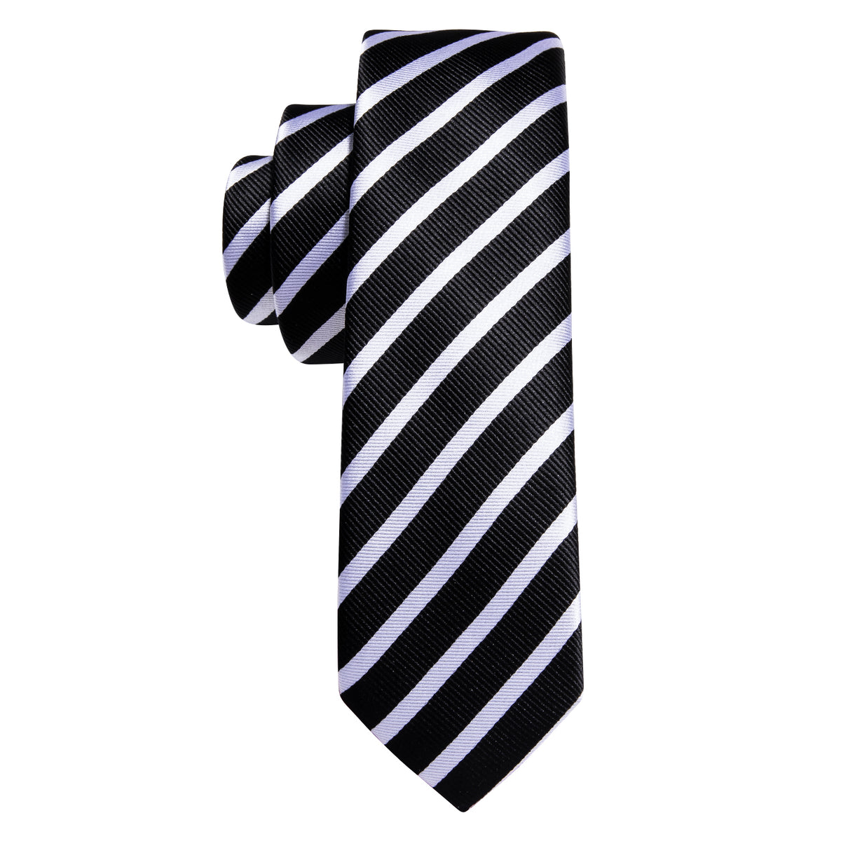 Black White Striped Children Tie, Pocket Square and Cufflinks Set tie sets - Sophisticated Gentlemen