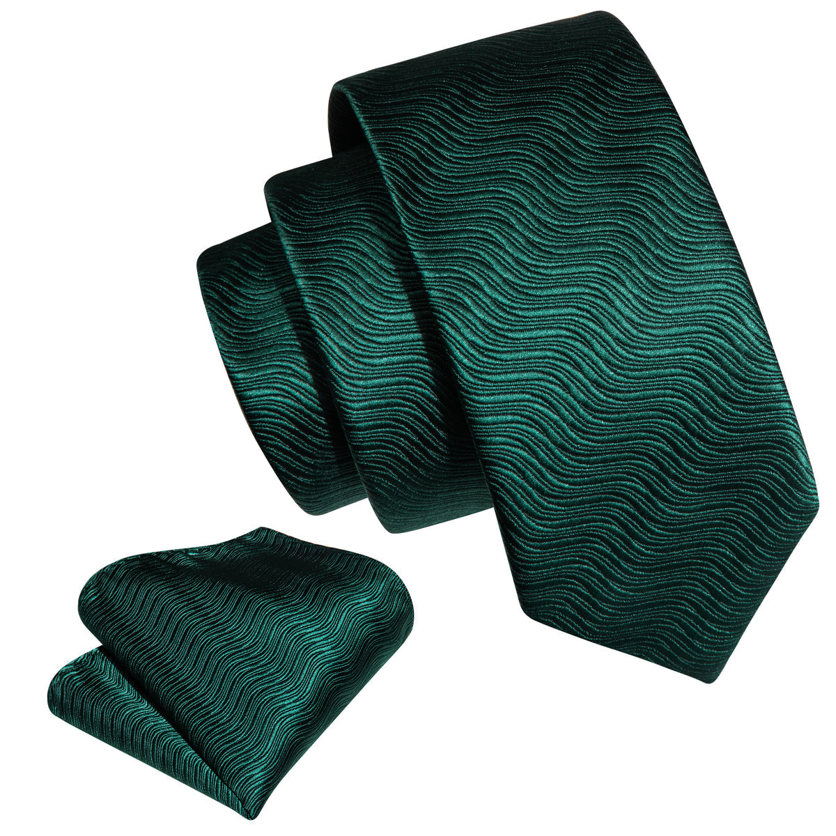 Green Solid Children Tie, Pocket Square and Cufflinks Set tie sets - Sophisticated Gentlemen
