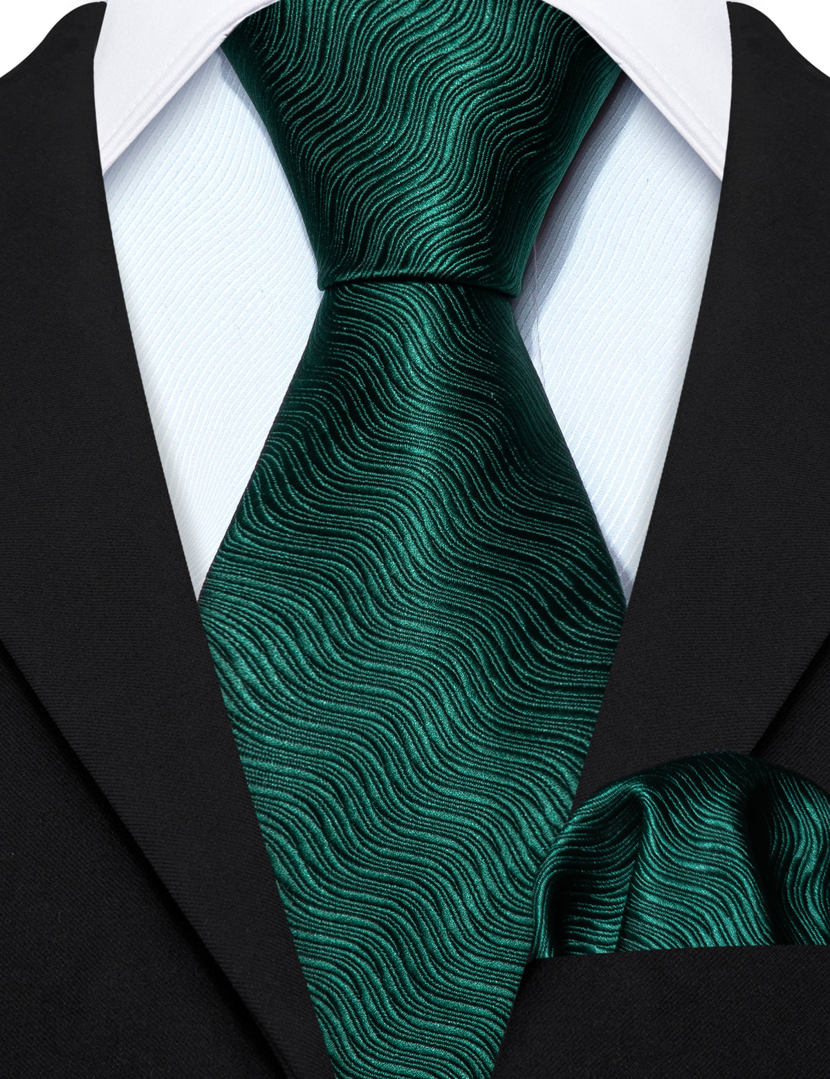 Green Solid Children Tie, Pocket Square and Cufflinks Set tie sets - Sophisticated Gentlemen