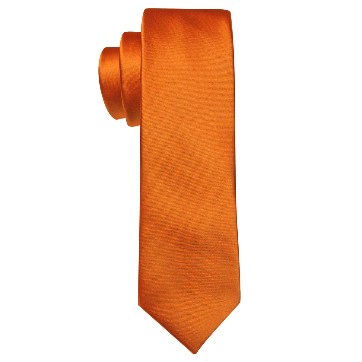 Orange Solid Tie, Pocket Square and Cufflinks Set tie sets - Sophisticated Gentlemen