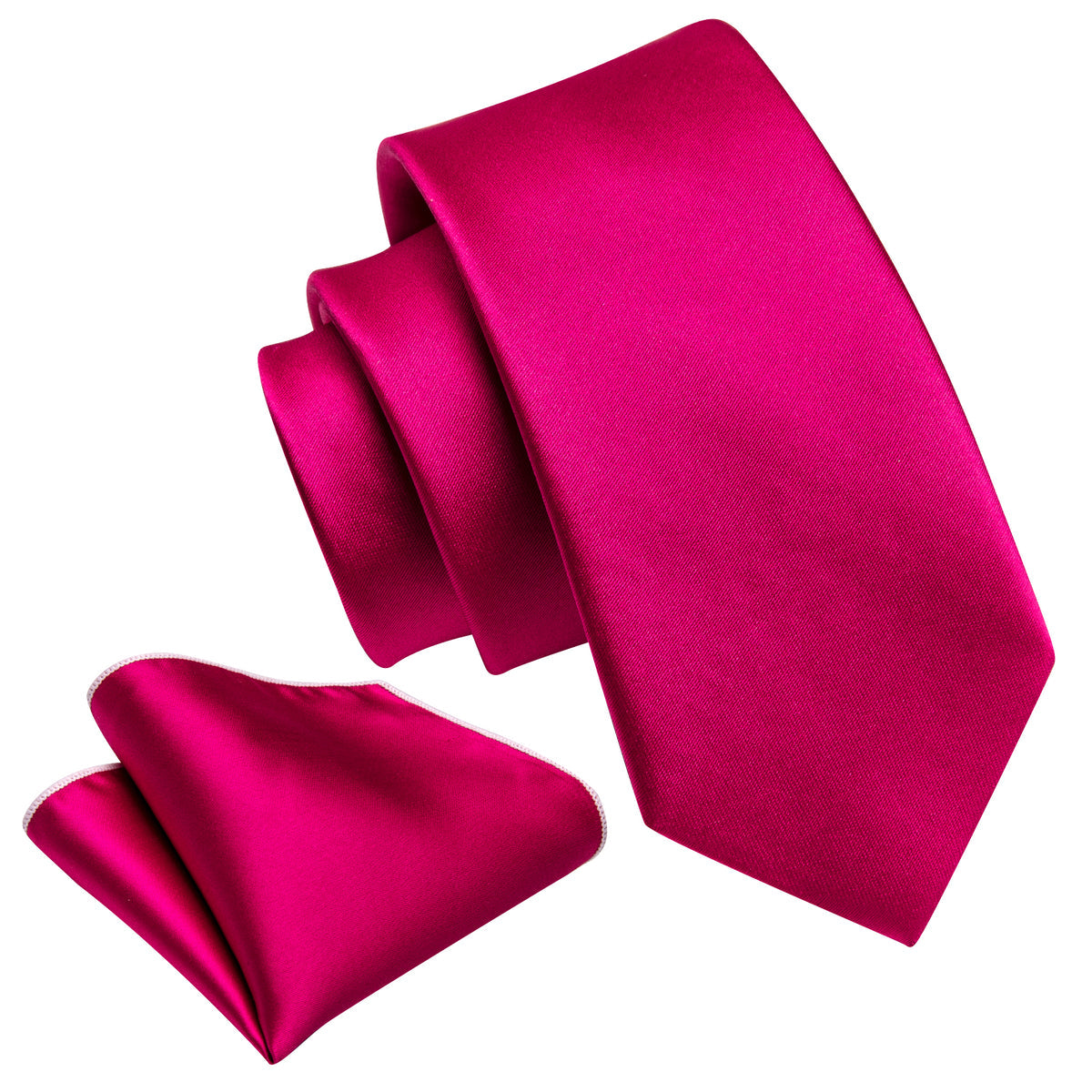 Rose Red Solid Tie, Pocket Square and Cufflinks Set tie sets - Sophisticated Gentlemen