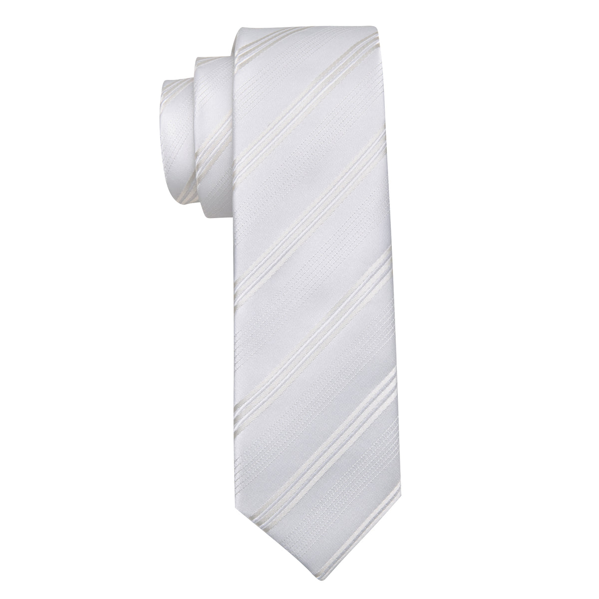 White Striped Children Tie, Pocket Square and Cufflinks Set tie sets - Sophisticated Gentlemen