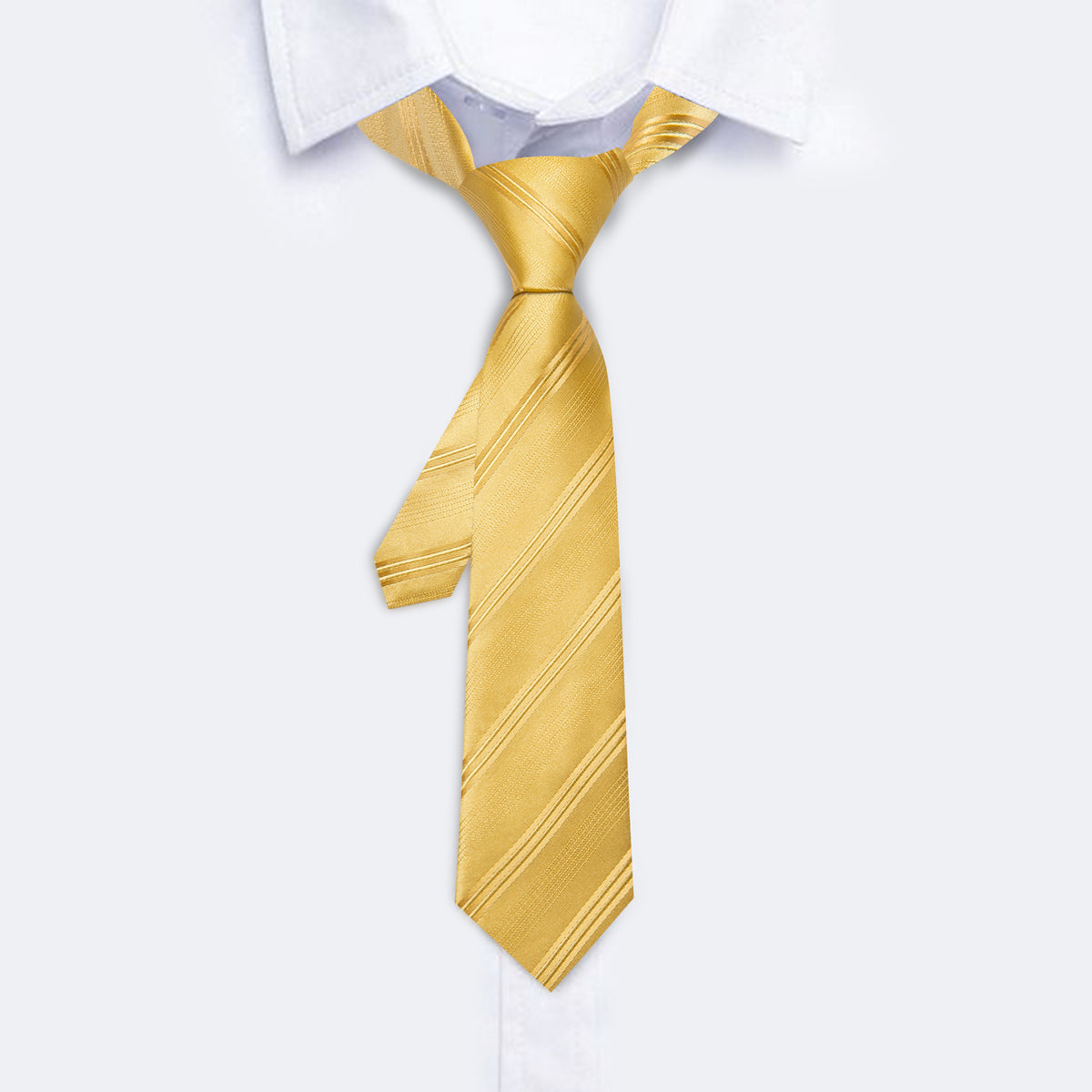 Gold Striped Children Tie, Pocket Square and Cufflinks Set tie sets - Sophisticated Gentlemen