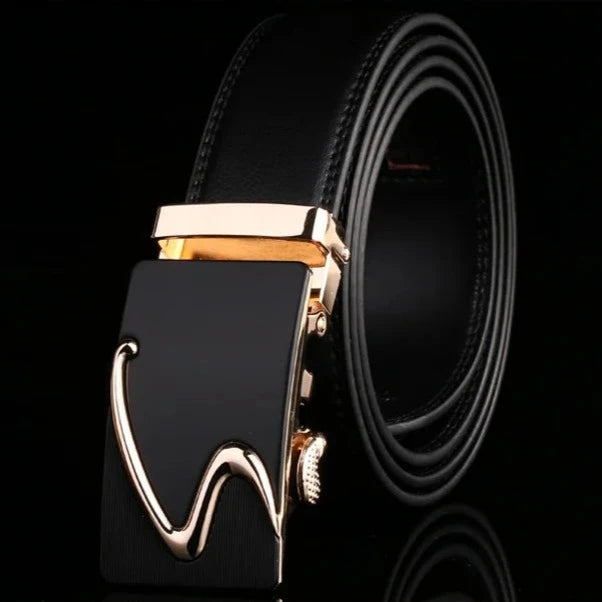 Modern S Buckle Leather Belt Belt - Sophisticated Gentlemen