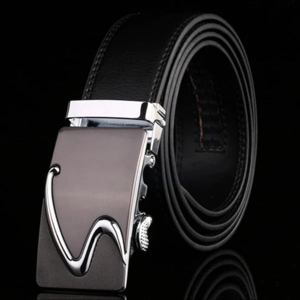 Modern S Buckle Leather Belt Belt - Sophisticated Gentlemen