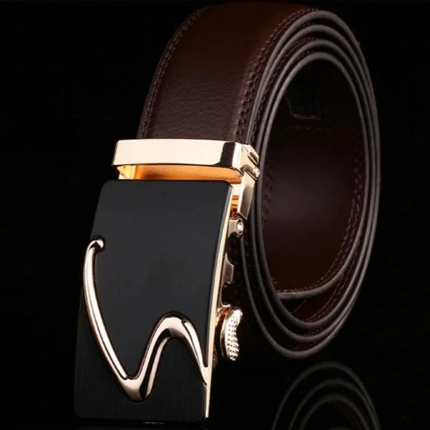 Modern S Buckle Leather Belt Belt - Sophisticated Gentlemen