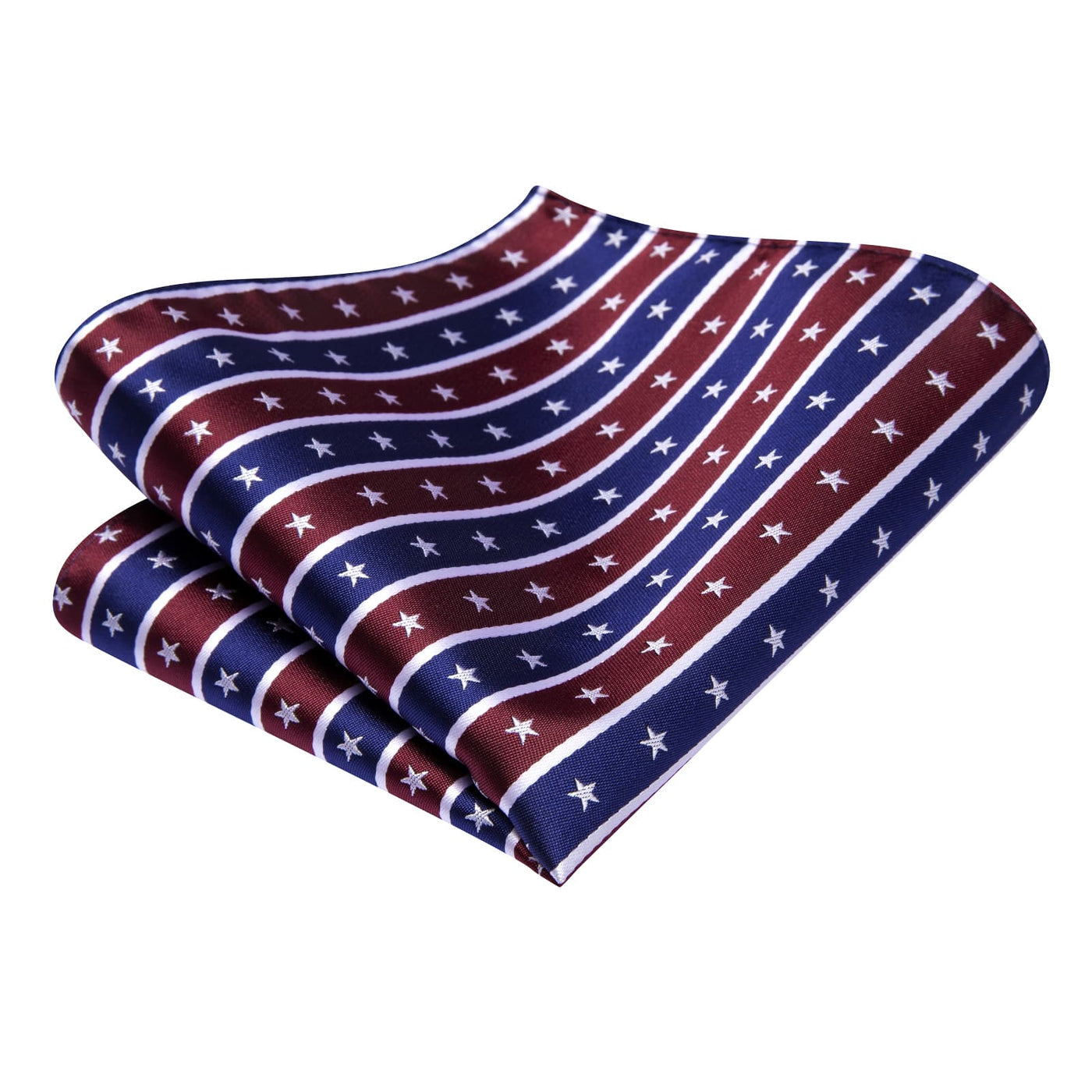 American Flag Striped Tie, Pocket Square & Cufflinks Set – Patriotic Stars & Stripes Design tie sets - Sophisticated Gentlemen