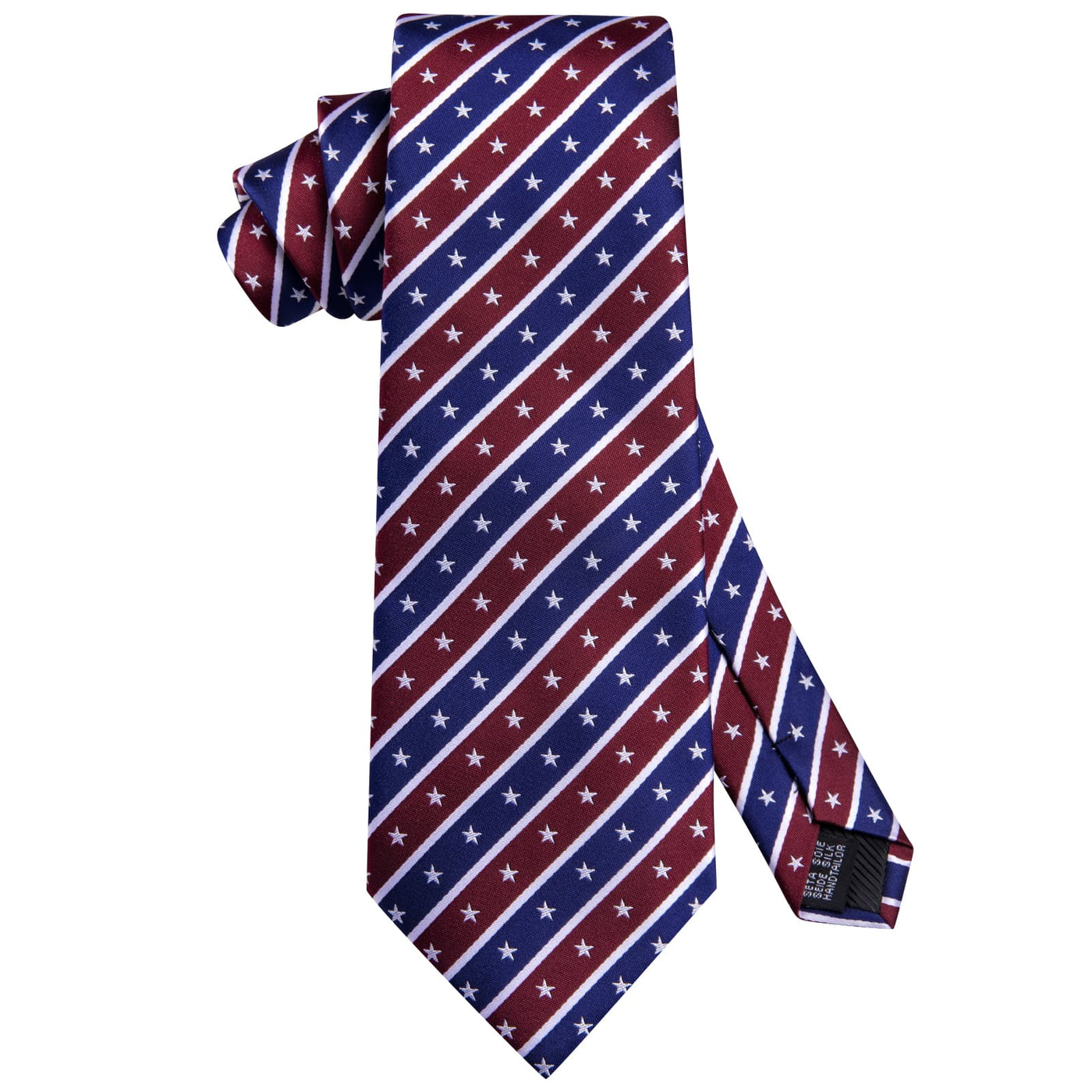 American Flag Striped Tie, Pocket Square & Cufflinks Set – Patriotic Stars & Stripes Design tie sets - Sophisticated Gentlemen